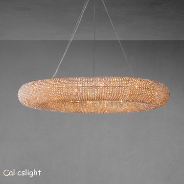 Halo Crystal Aperture Round Chandelier D72"