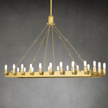 Caminy Vintage Filament Rectangular Chandelier 52"