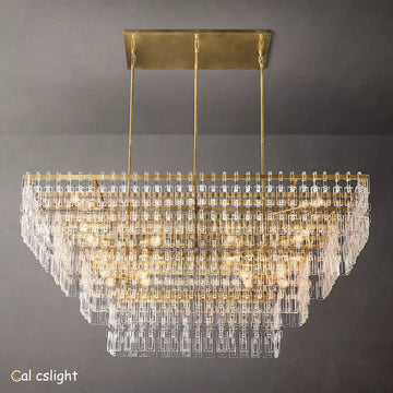 Marvella Tier K9 Crystal Rectangle Chandelier 63" 72"