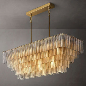 Sarella Glass Rectangle Chandelier 59"