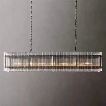 Marcus Glass Rectangle Chandelier 54"