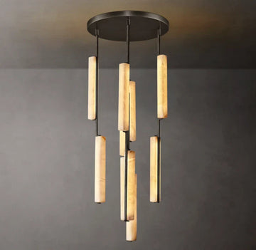 Aaron Alabaster Round Chandelier 24"