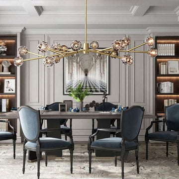 Bille De Crystal Ball Oval Chandelier 72″ 24-Lights