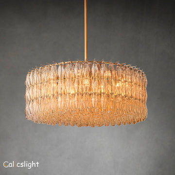 Chavelle Glass Tiered Round Chandelier D 47"