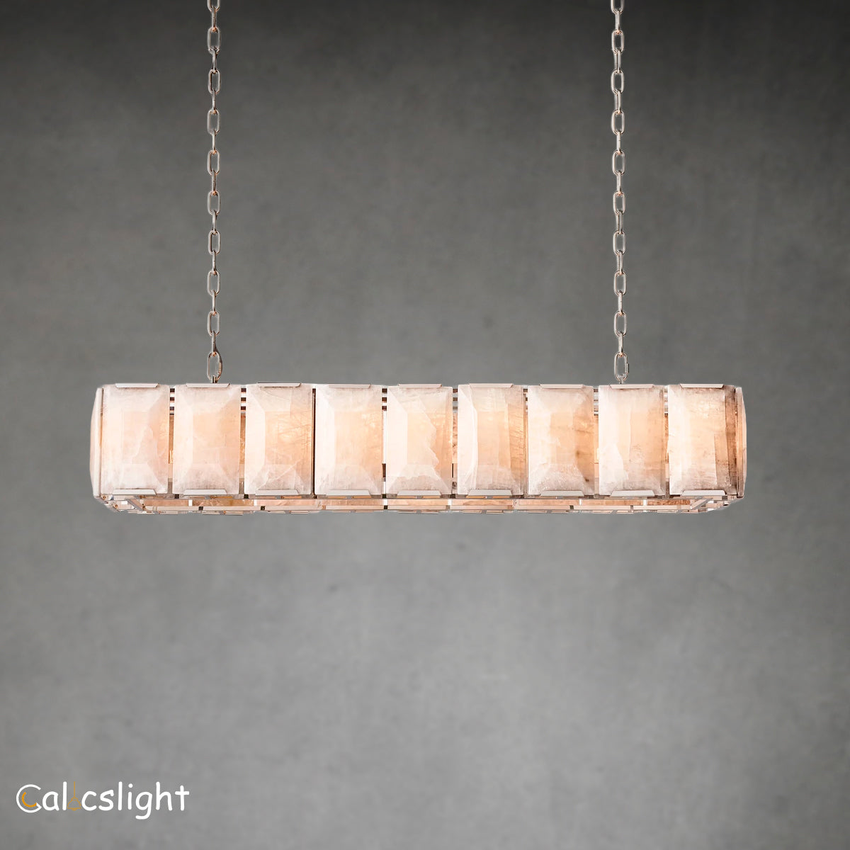 Holliy Calcite Rectangular Chandelier 62"
