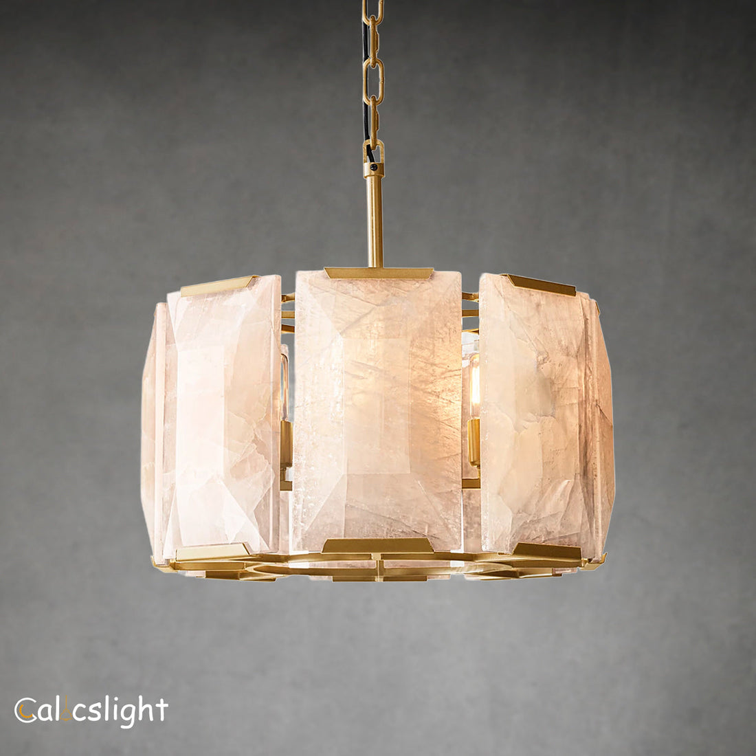 Holliy Calcite Round Chandelier 19"