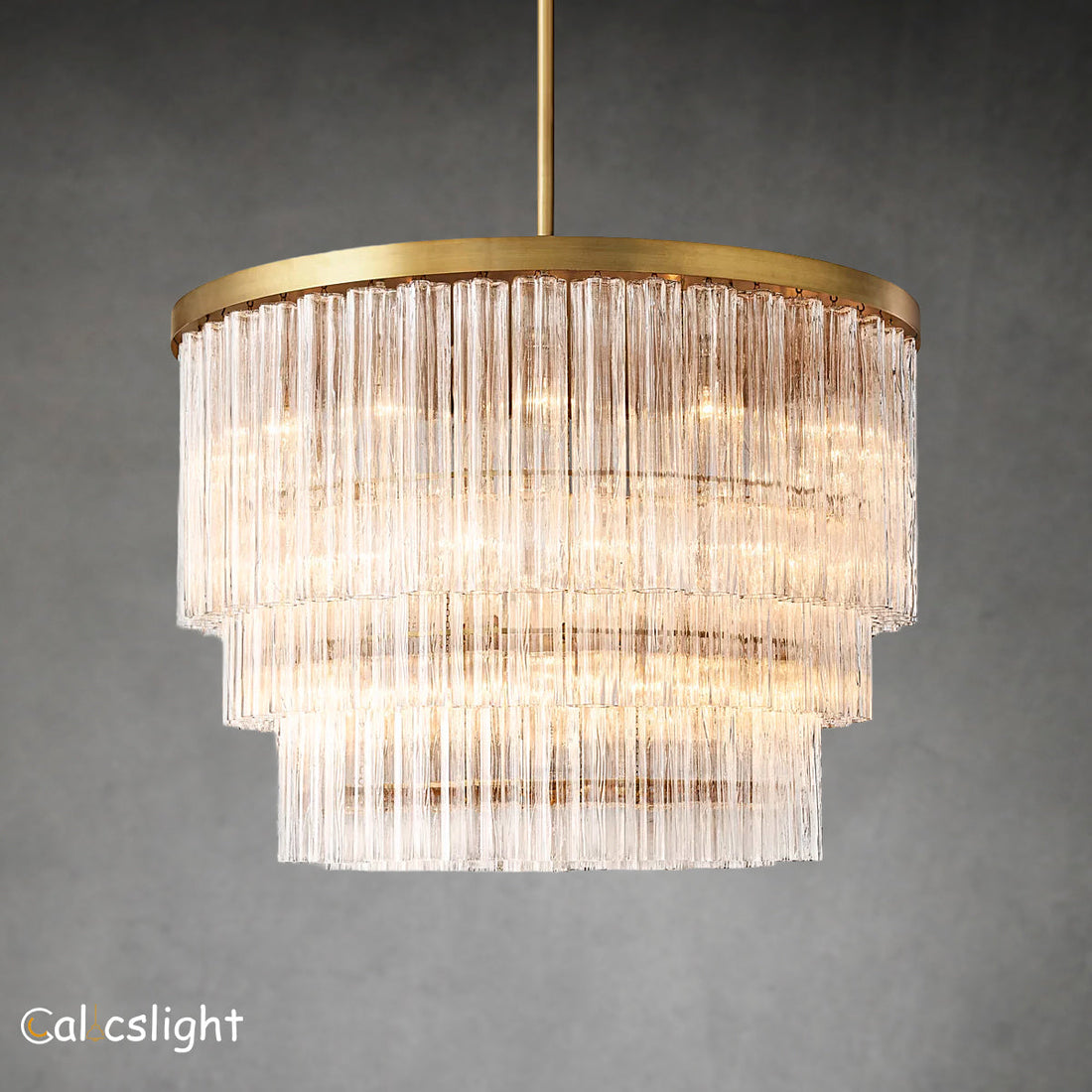 Cirro Glass 3-Tier Round Chandelier 48″ 21-Lights