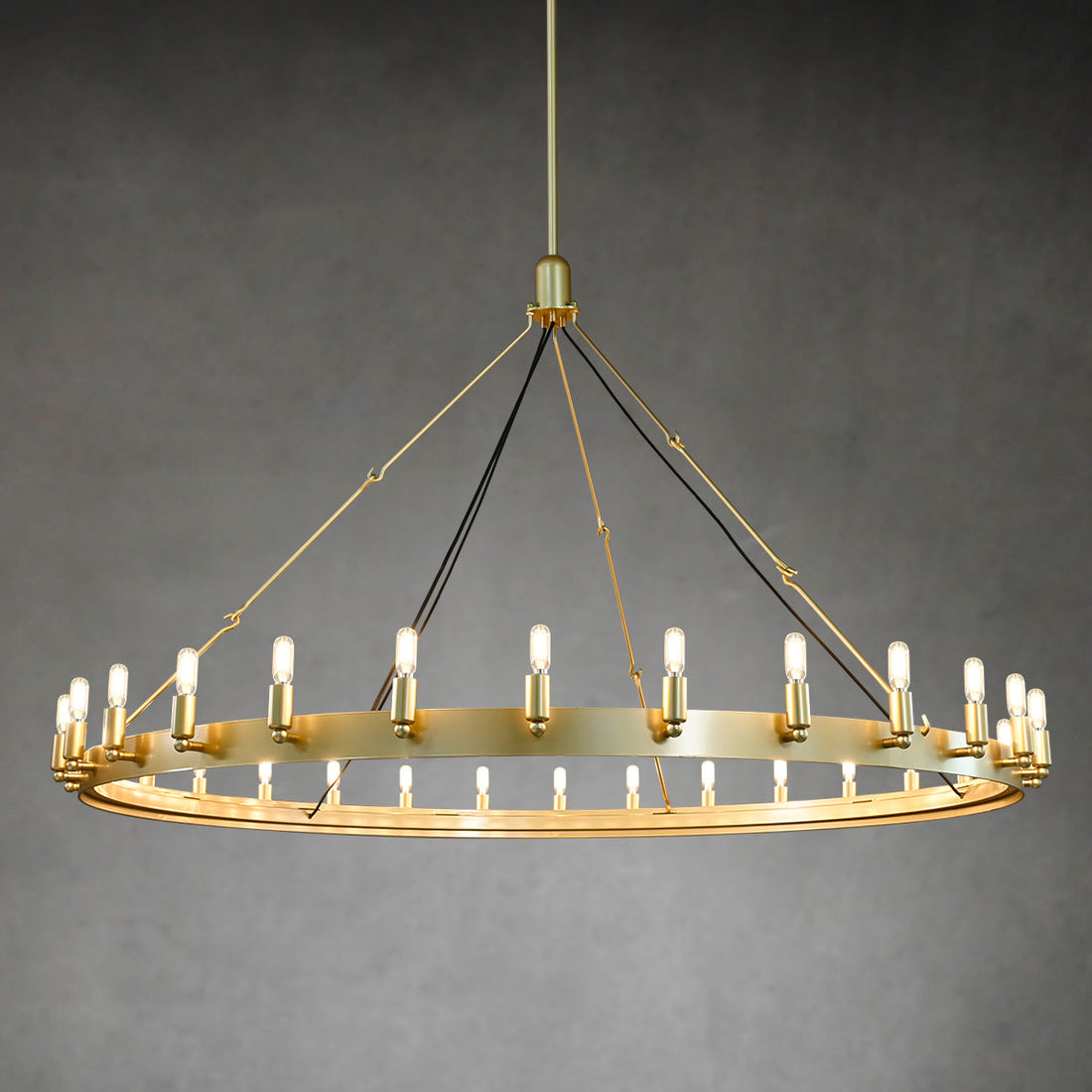 Caminy Vintage Filament Round Chandelier 63"