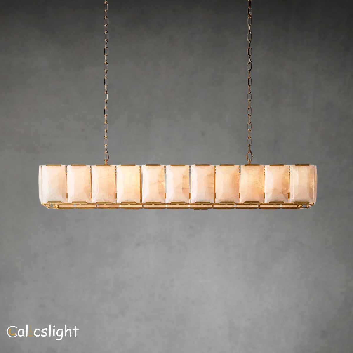 Holliy Calcite Rectangular Chandelier 74"