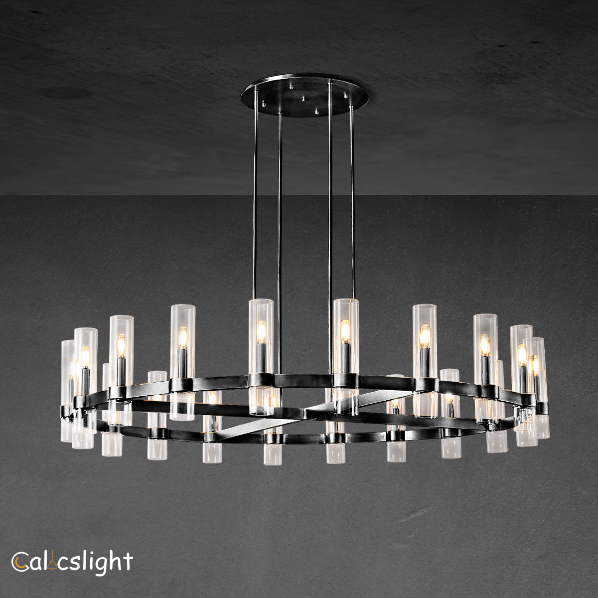 Ravelle Glass Round Chandelier 60"