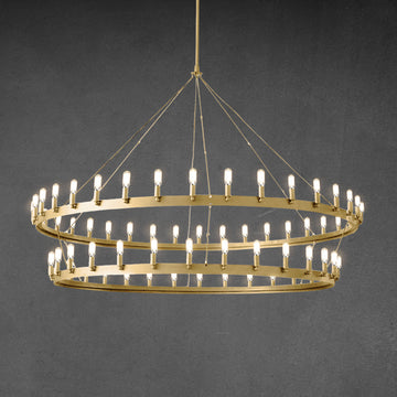 Caminy Vintage Filament Two-Tier Chandelier 71"