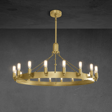 Caminy Vintage Filament Round Chandelier 38"