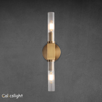 Candlestick Brass Linear Sconce 16"