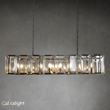 Holliy Multi Crystal Rectangular Chandelier 54"