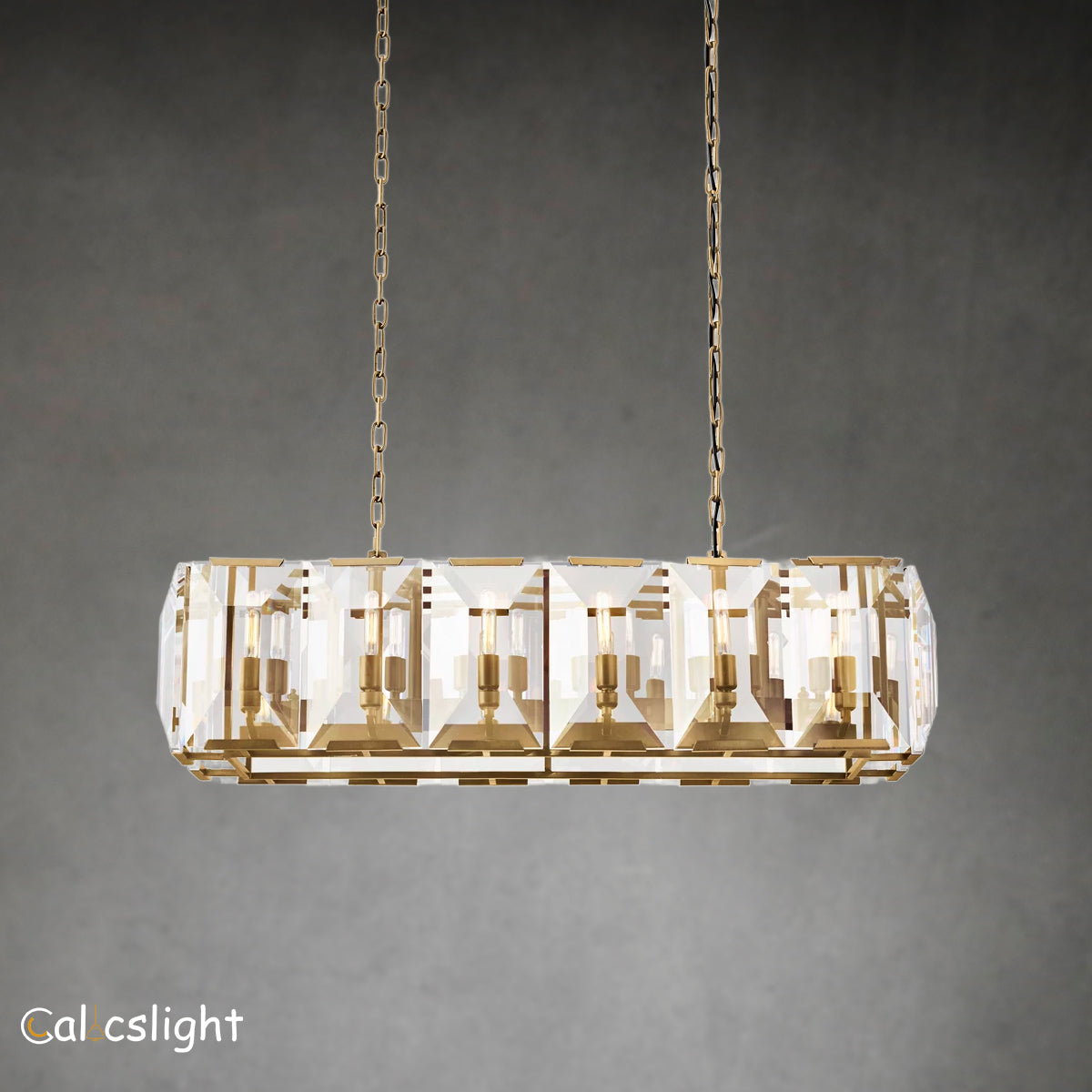 Holliy Multi Crystal Rectangular Chandelier 42"