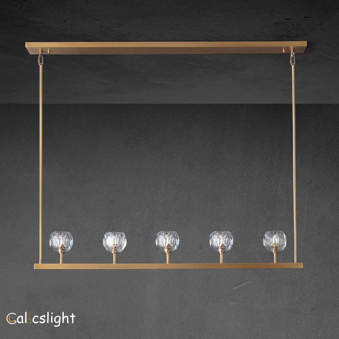 Bille De Crystal Ball Linear Chandelier 48"
