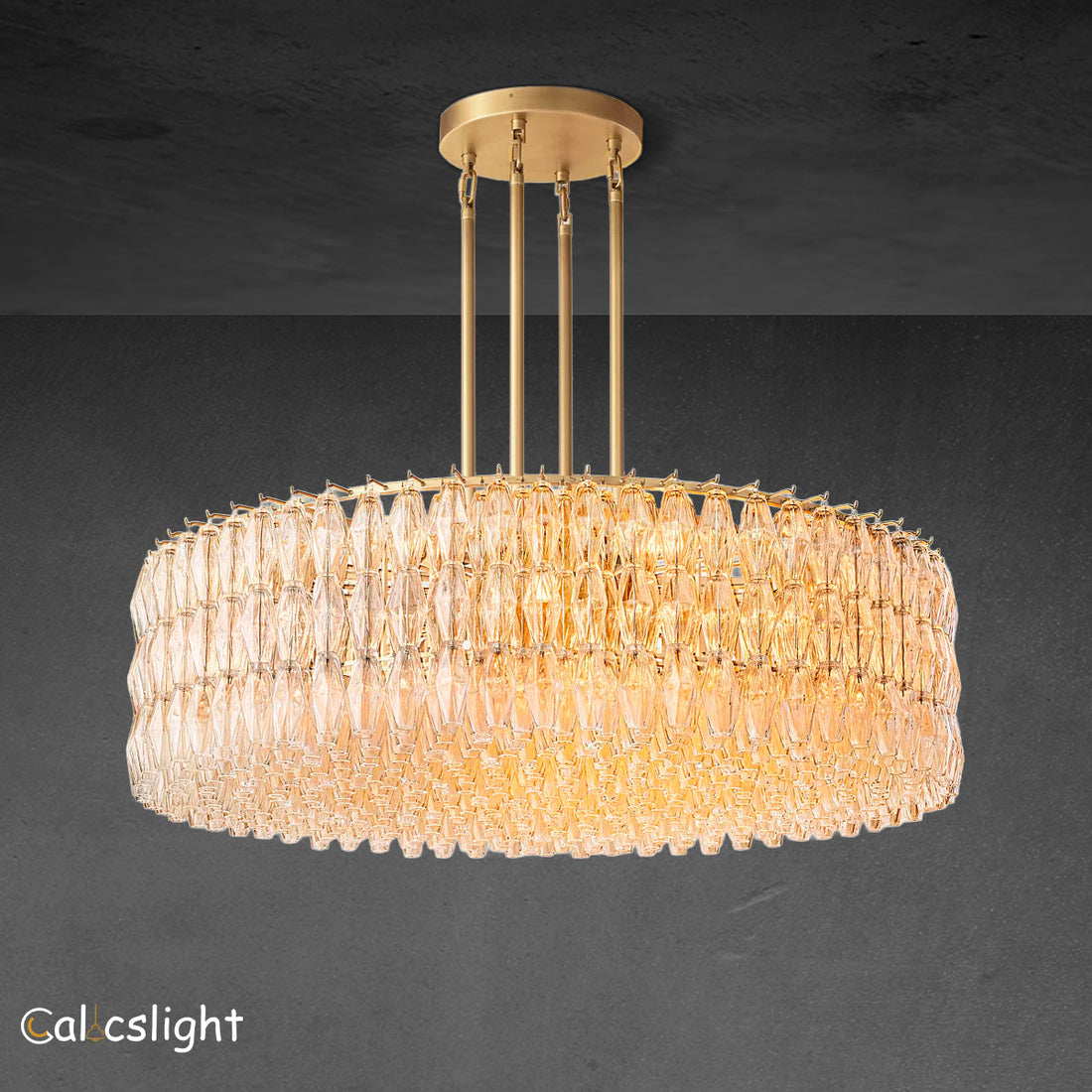 Chavelle Glass Tiered Round Chandelier D 62"