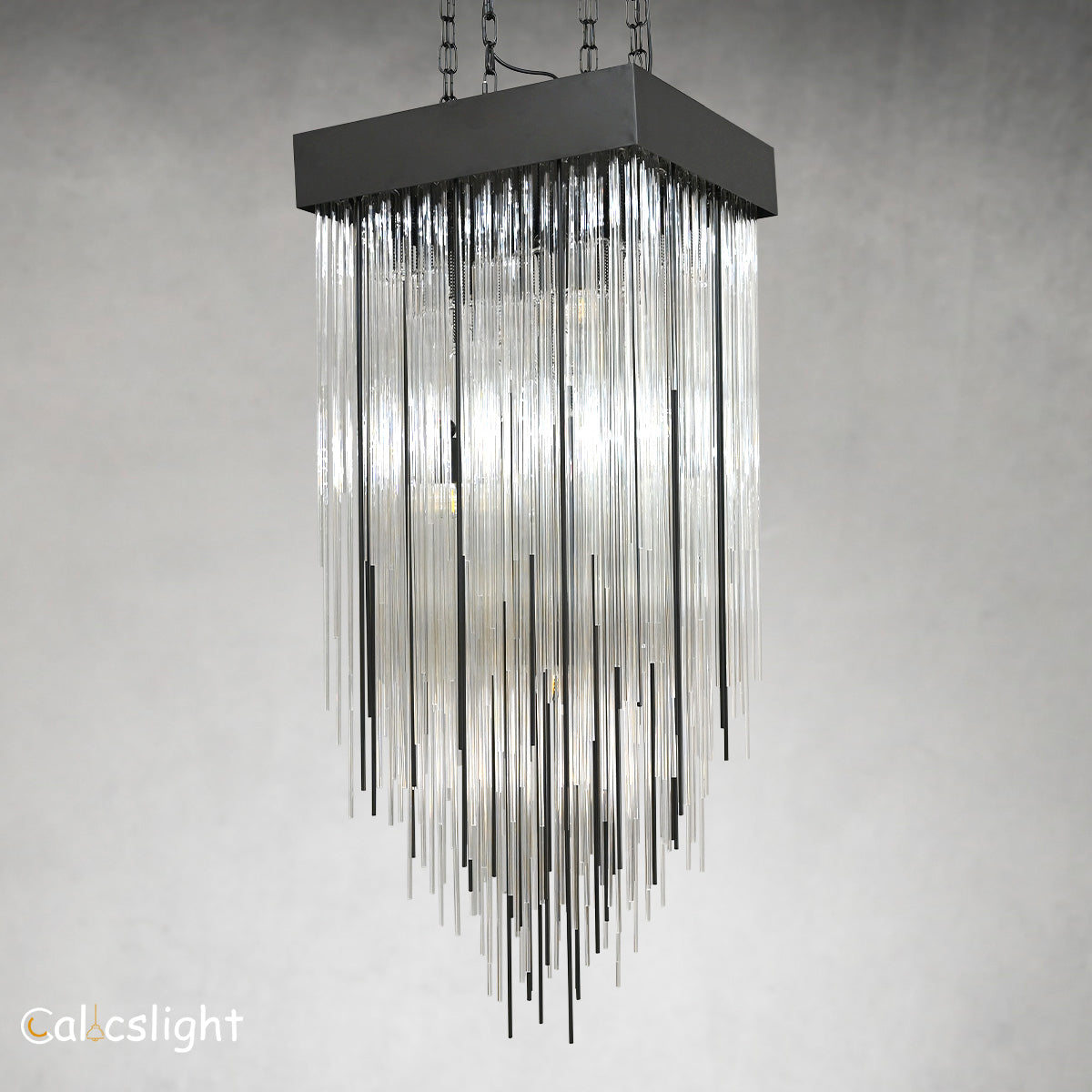 Caslinne Glass Rectangular Chandelier 30"