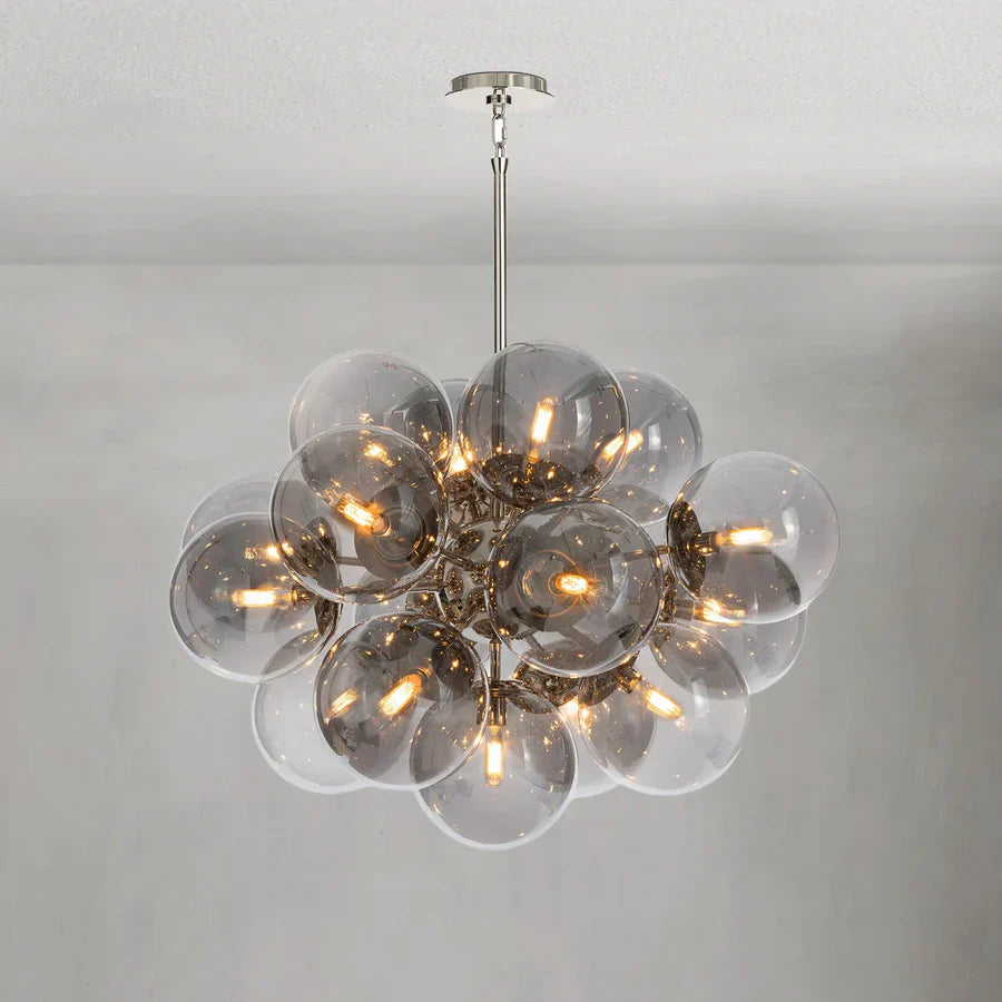 Mandoza Nickel Smoked Glass Chandelier