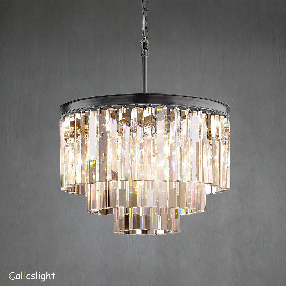 Reis Crystal Multi-Layer Round Chandelier 20" 32" 44"