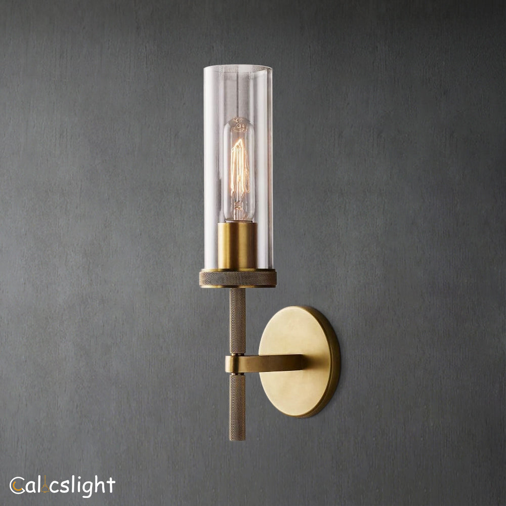Lambrey Round Short Bathroom Glass Wall Sconce