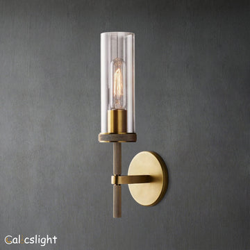Lambrey Round Short Bathroom Glass Wall Sconce