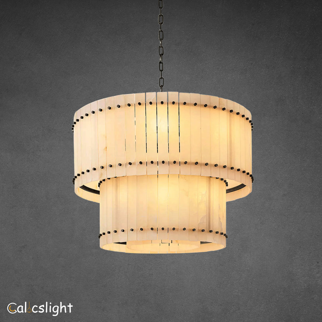 Marcus Alabaster Round Tiered Chandelier 48"
