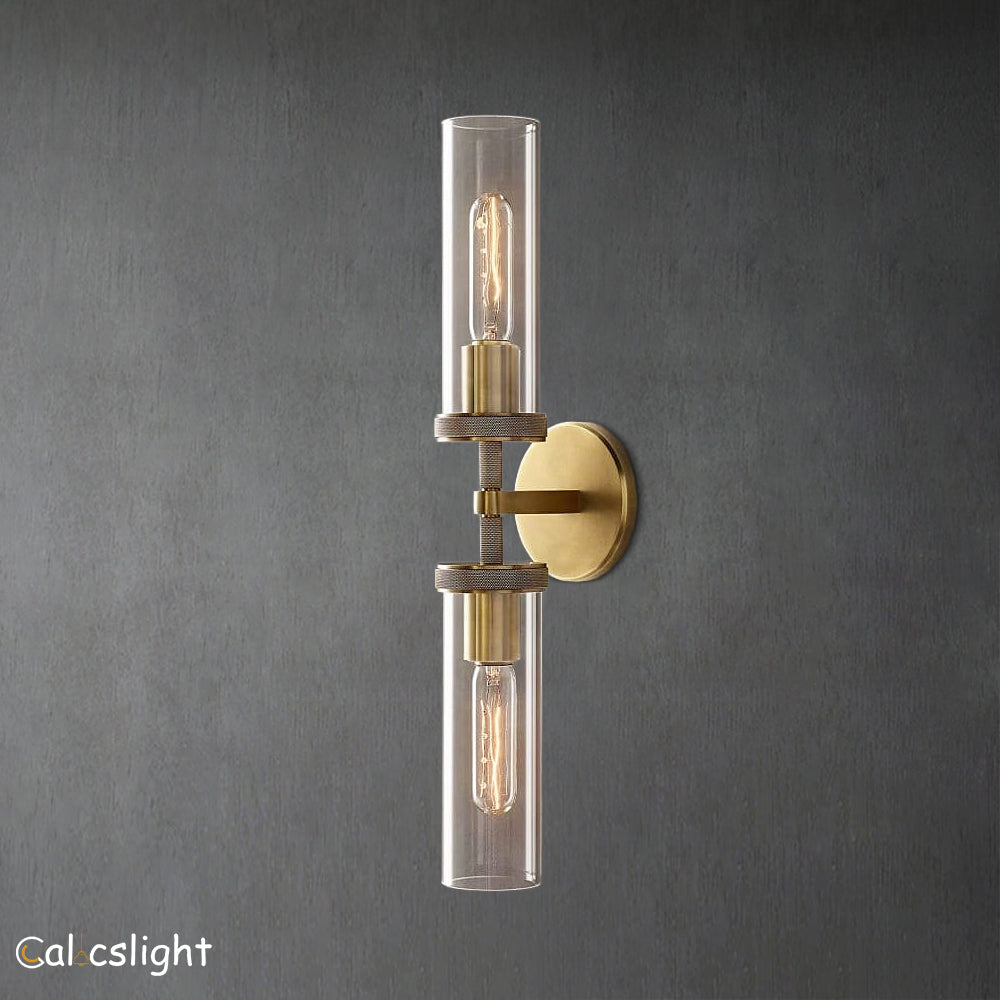 Lambrey Linear Short Bathroom Glass Wall Sconce
