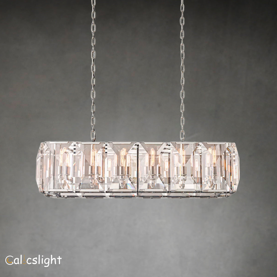 Holliy Multi Crystal Rectangular Chandelier 42"