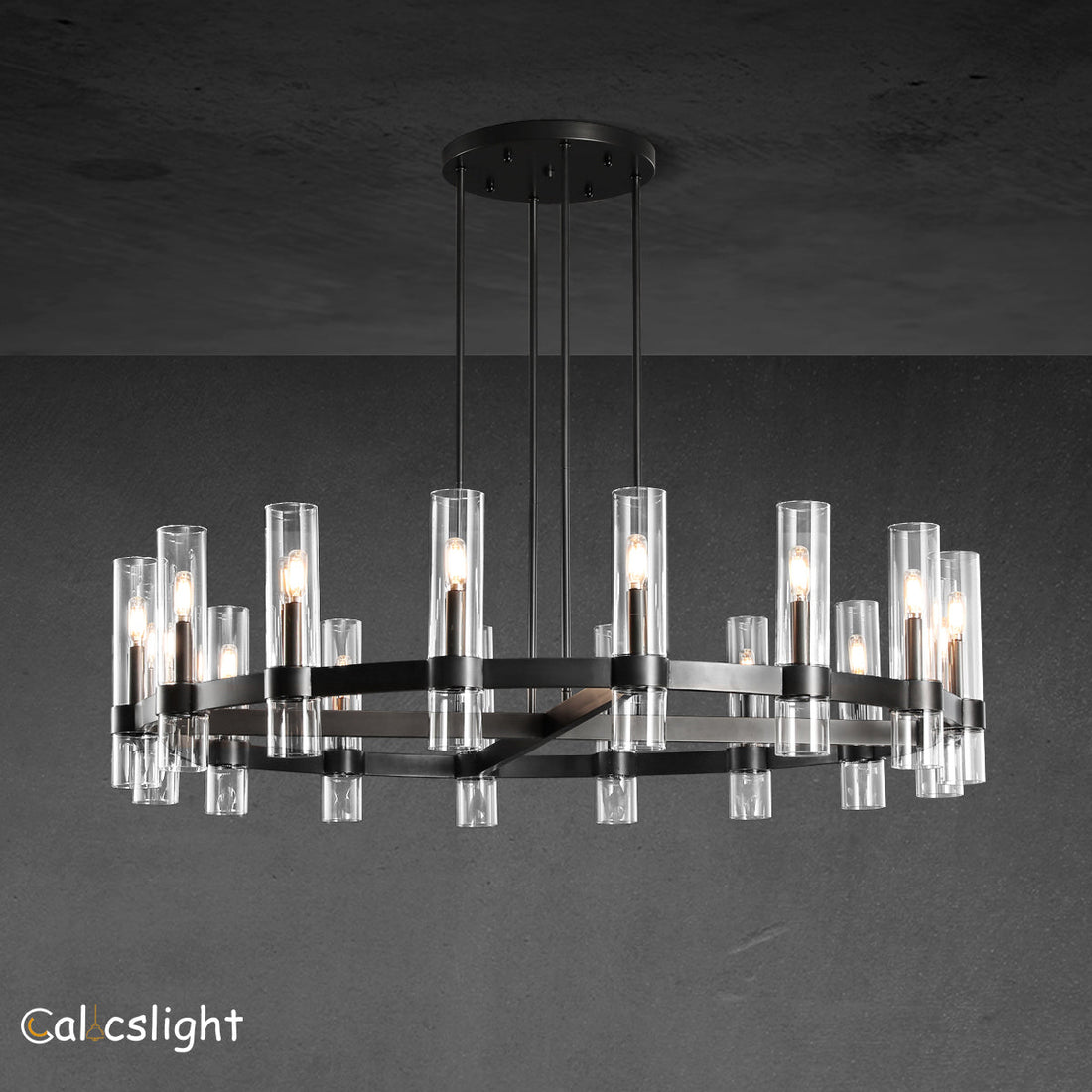 Ravelle Glass Round Chandelier 48"