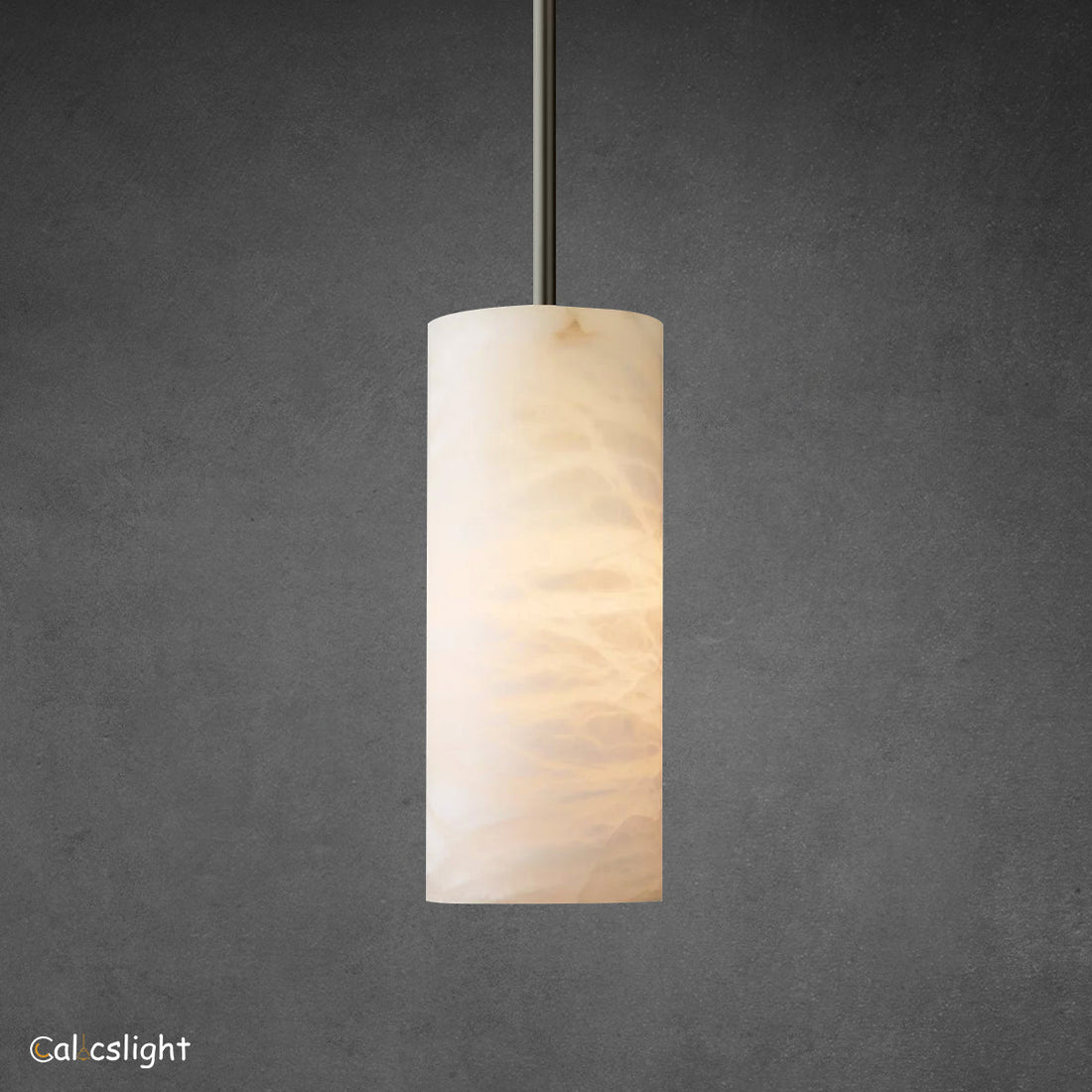 Hand-Carved Alabaster Cylinder Pendant