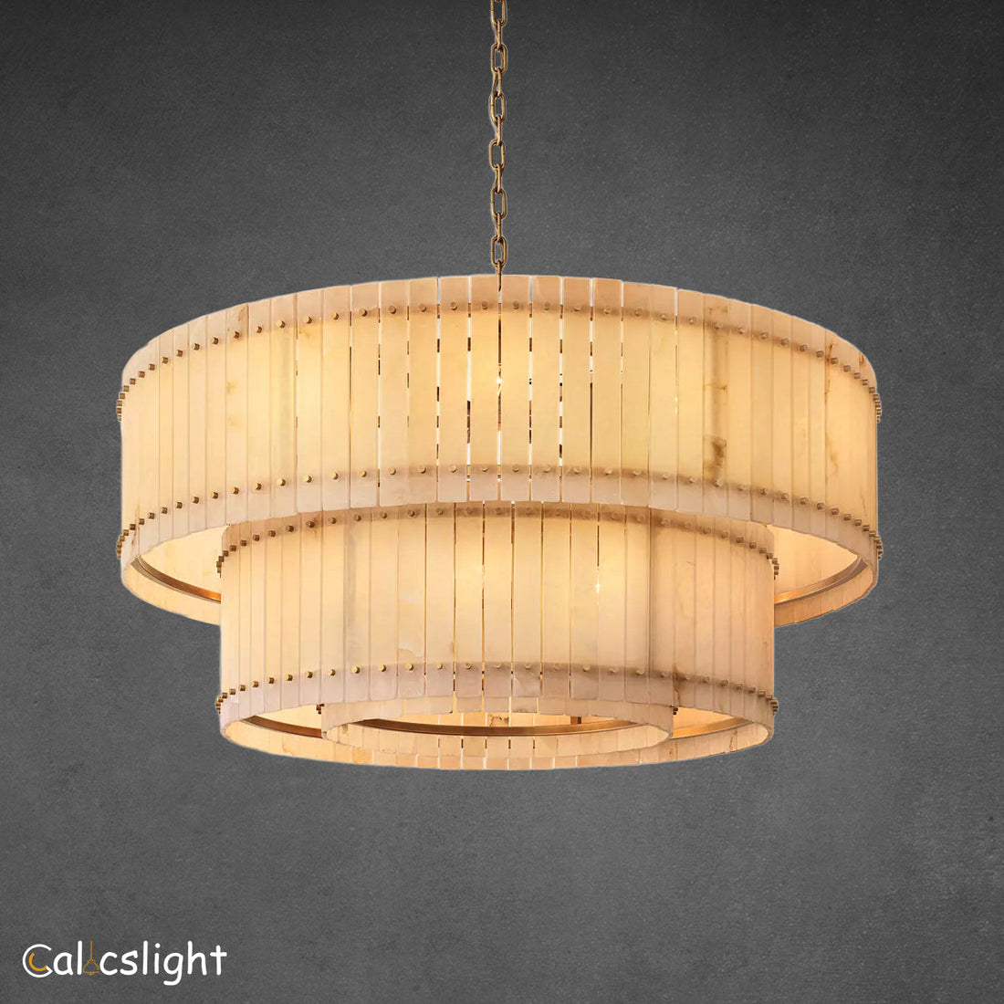 Marcus Alabaster Round Tiered Chandelier 60"