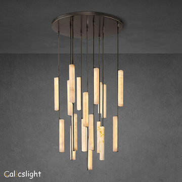 Aaron Alabaster Round Chandelier 40"