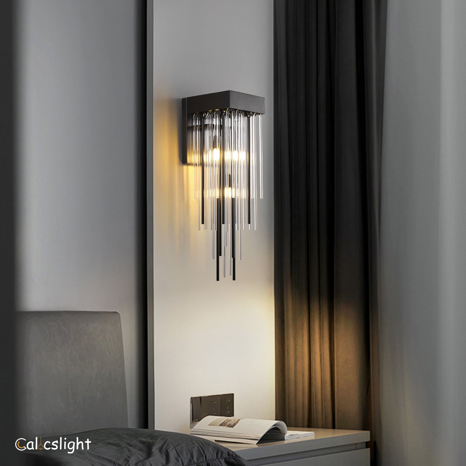 Caslinne Glass Brass Wall Sconce