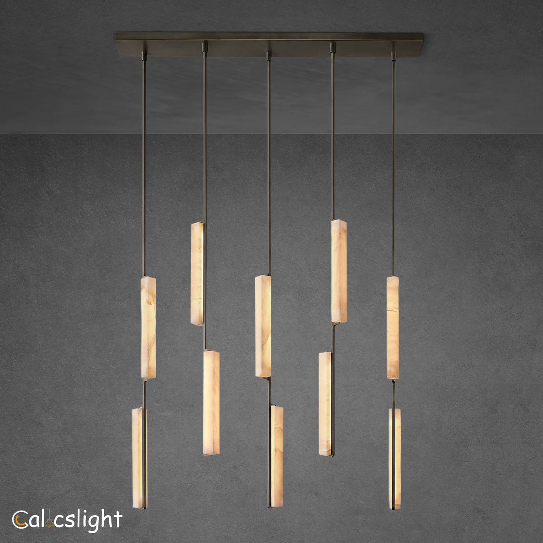 Aaron Alabaster Linear Chandelier 54"