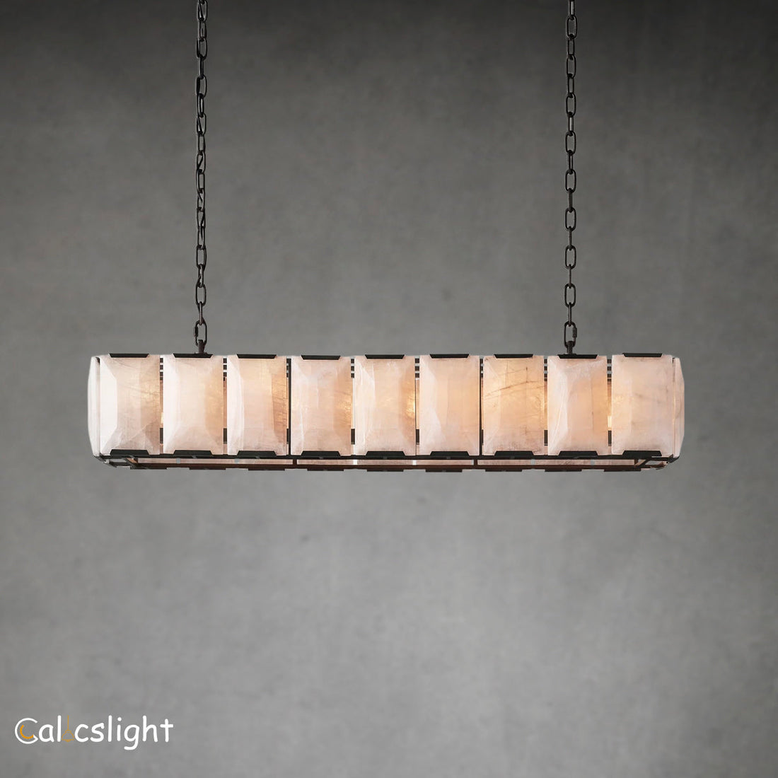 Holliy Calcite Rectangular Chandelier 62"