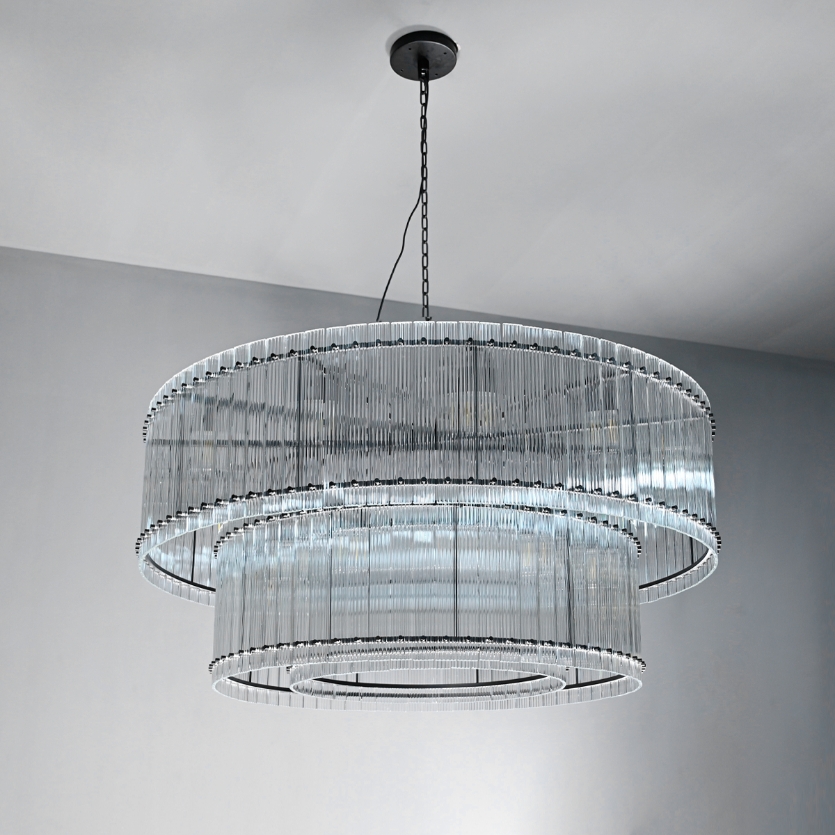 Marcus 2-Tier Single Tier Glass Round Chandelier 22" 37" 48" 60"