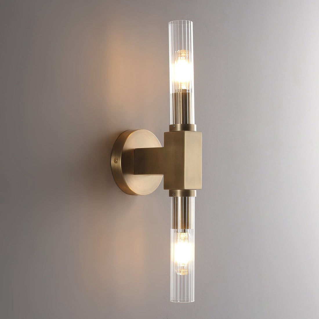 Candlestick Brass Linear Sconce 16"