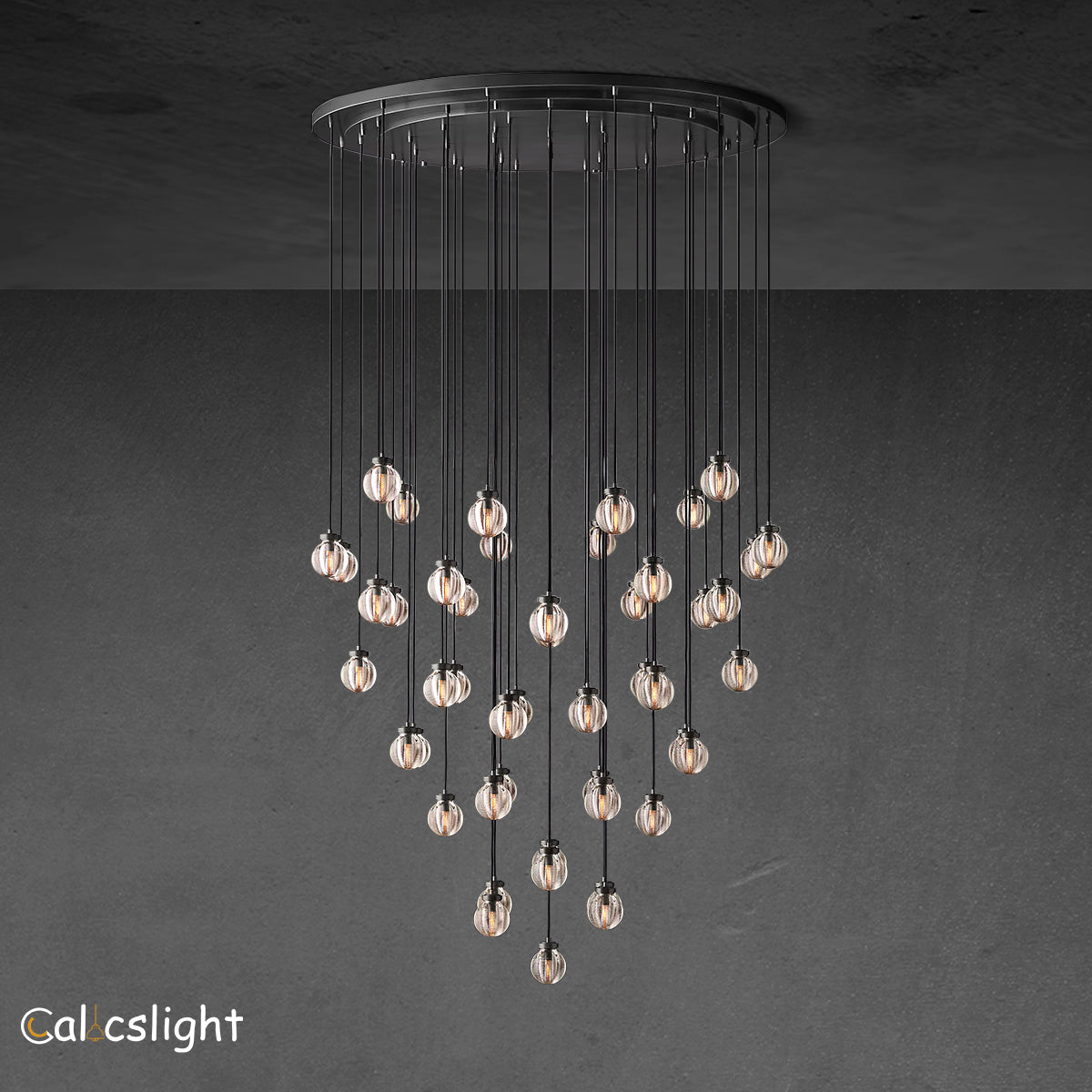 Perle Glass Round Chandelier 60"