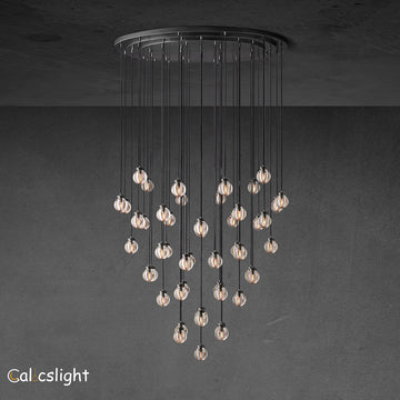 Perle Glass Round Chandelier 60"