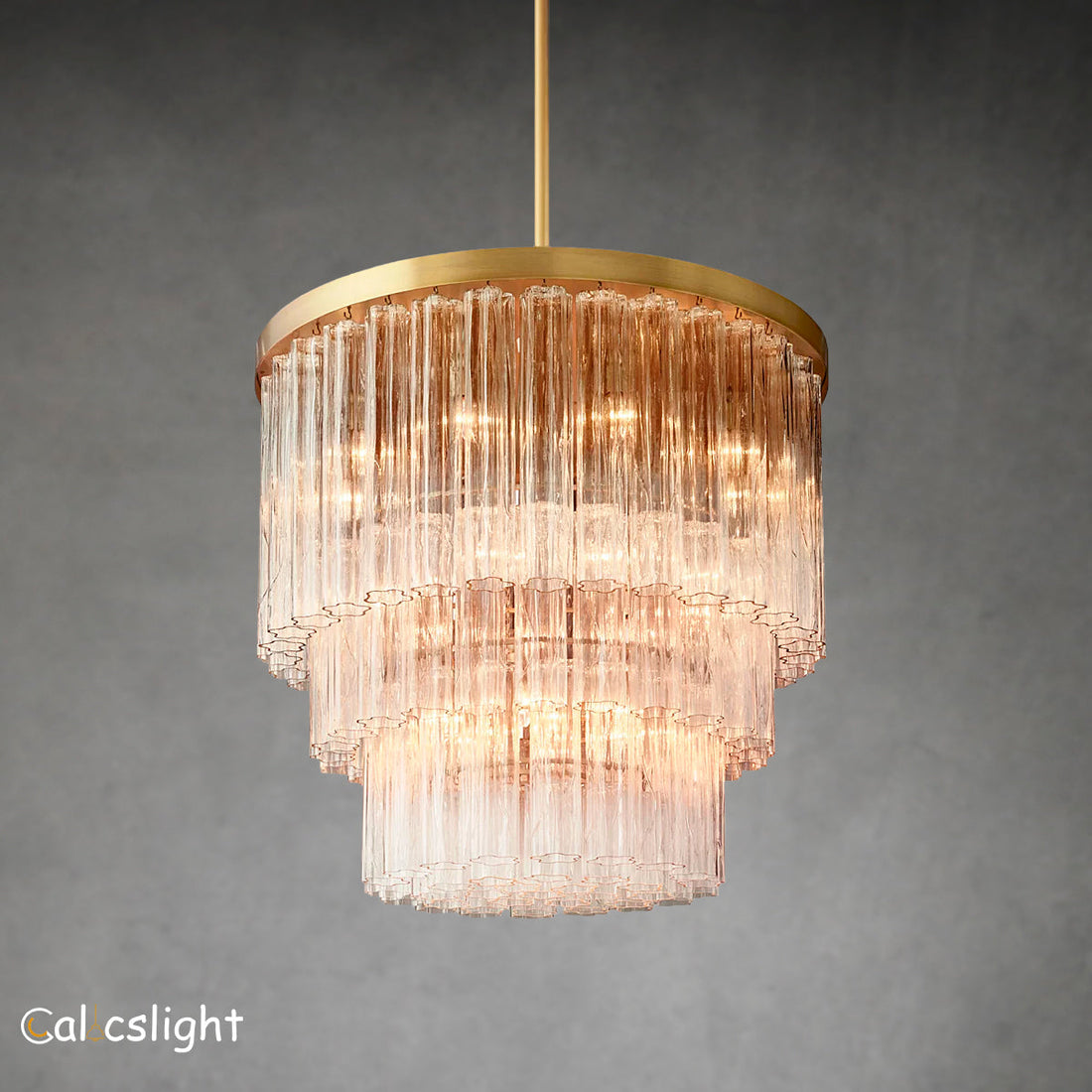 Cirro Glass Three-Tier Round Chandelier 36"