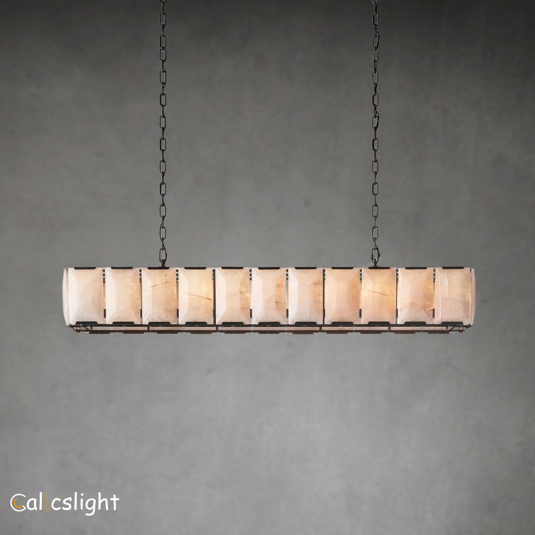 Holliy Calcite Rectangular Chandelier 74"