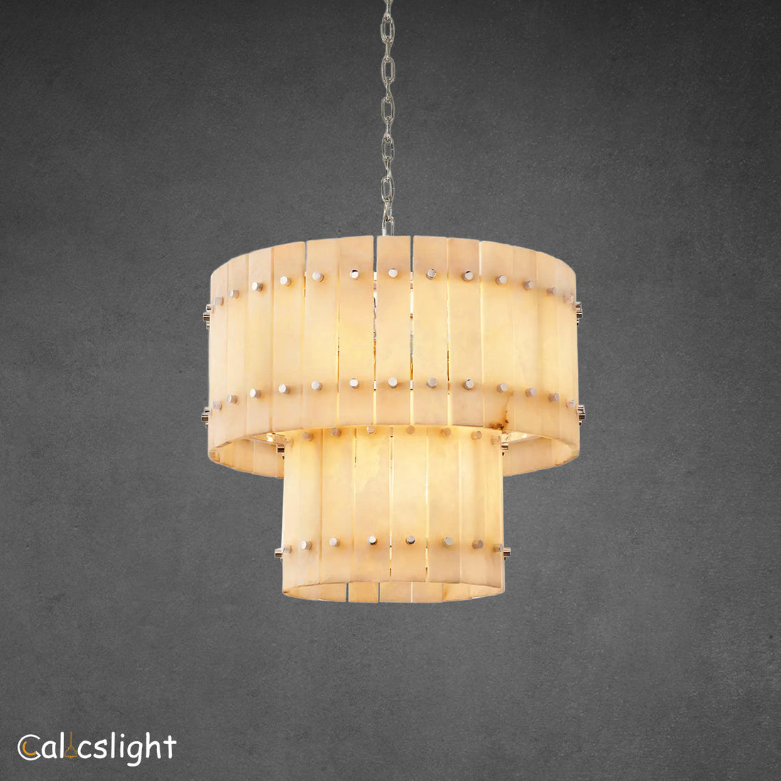 San Marco Alabaster Round Tiered Chandelier 22"