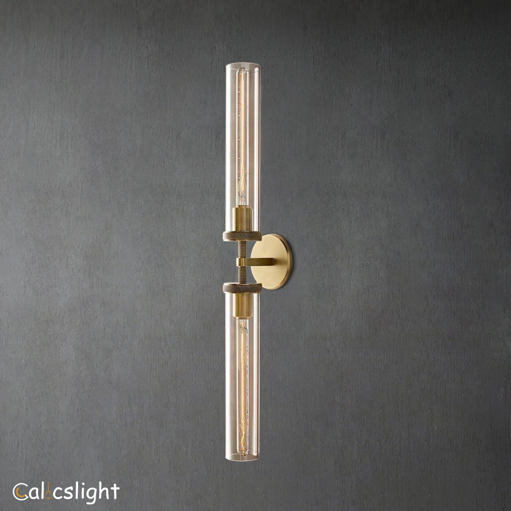 Lambrey Round Linear Grand Bedroom Glass Wall Sconce