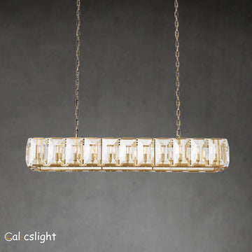 Holliy Multi Crystal Rectangular Chandelier 74"W