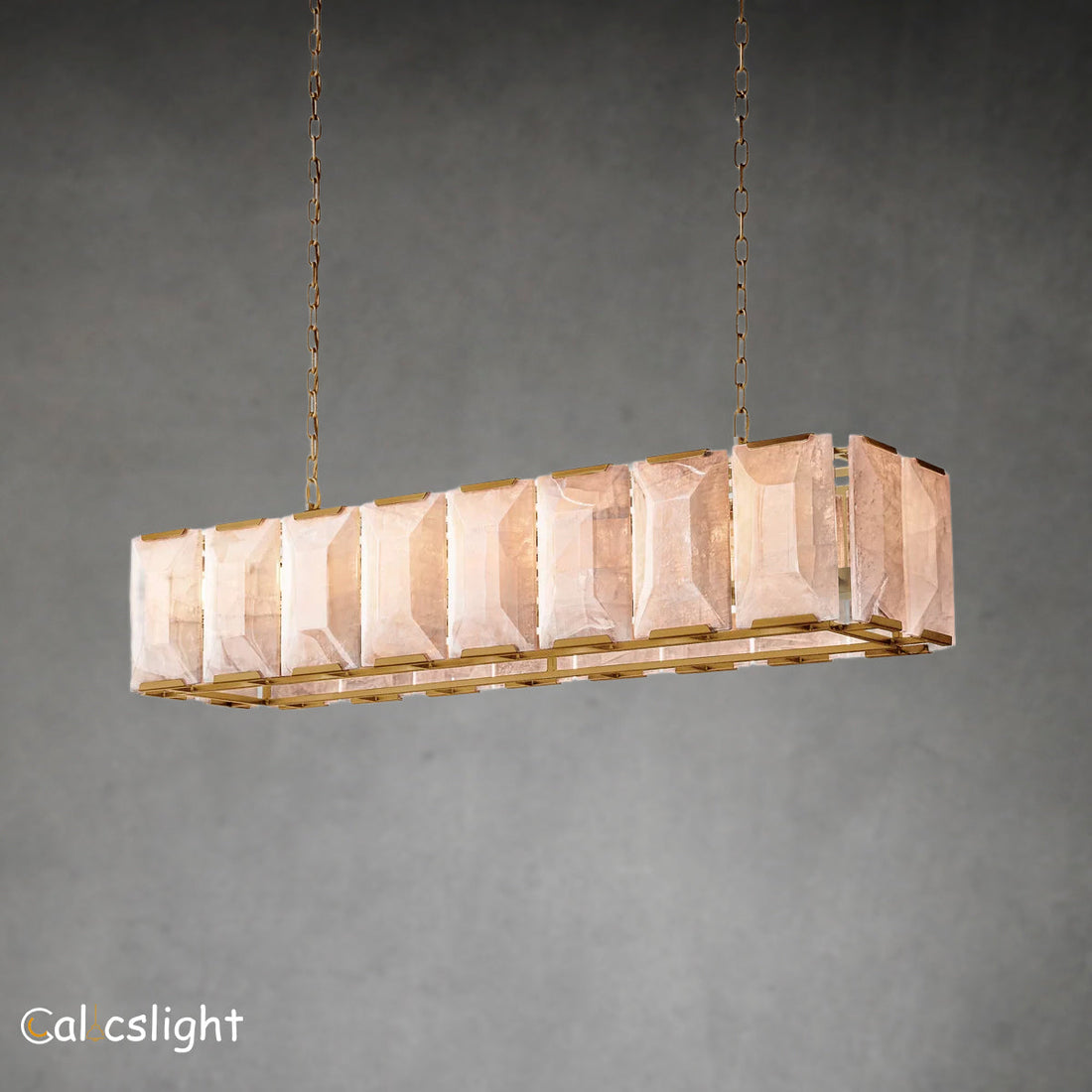 Holliy Calcite Rectangular Chandelier 55"