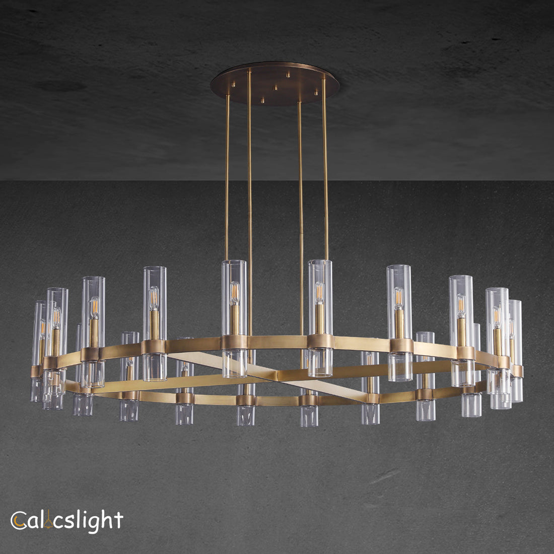Ravelle Glass Round Chandelier 60"