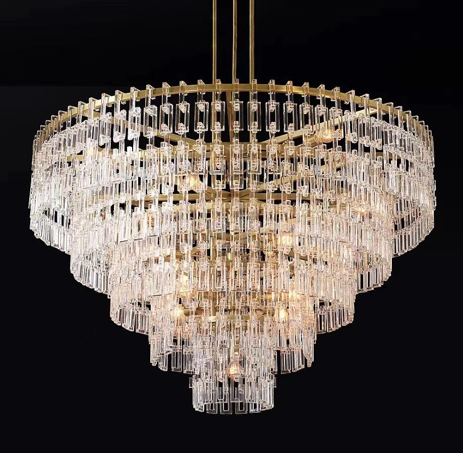 Marvella Tier K9 Crystal Round Chandelier 60"