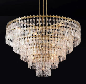 Marvella Tier K9 Crystal Round Chandelier 60"