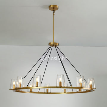 Pavence Clear Glass Round Chandelier 48"